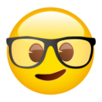 Emoji gafas intelectual